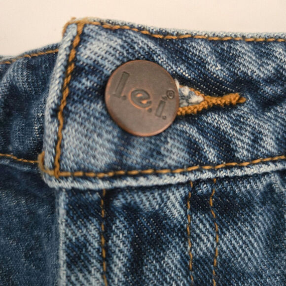 Vintage L.E.I. Jean Shorts Daisy Dukes Size 11 – High Rise Cutoff Retro - Picture 4 of 6